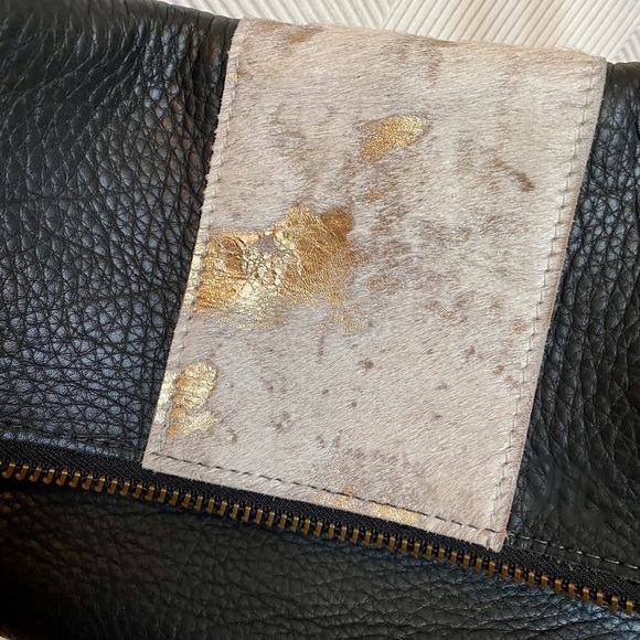 CHC Handmade/High Quality Pebbled Black Leather Foldover Crossbody Bag - EUC - Picture 10 of 16